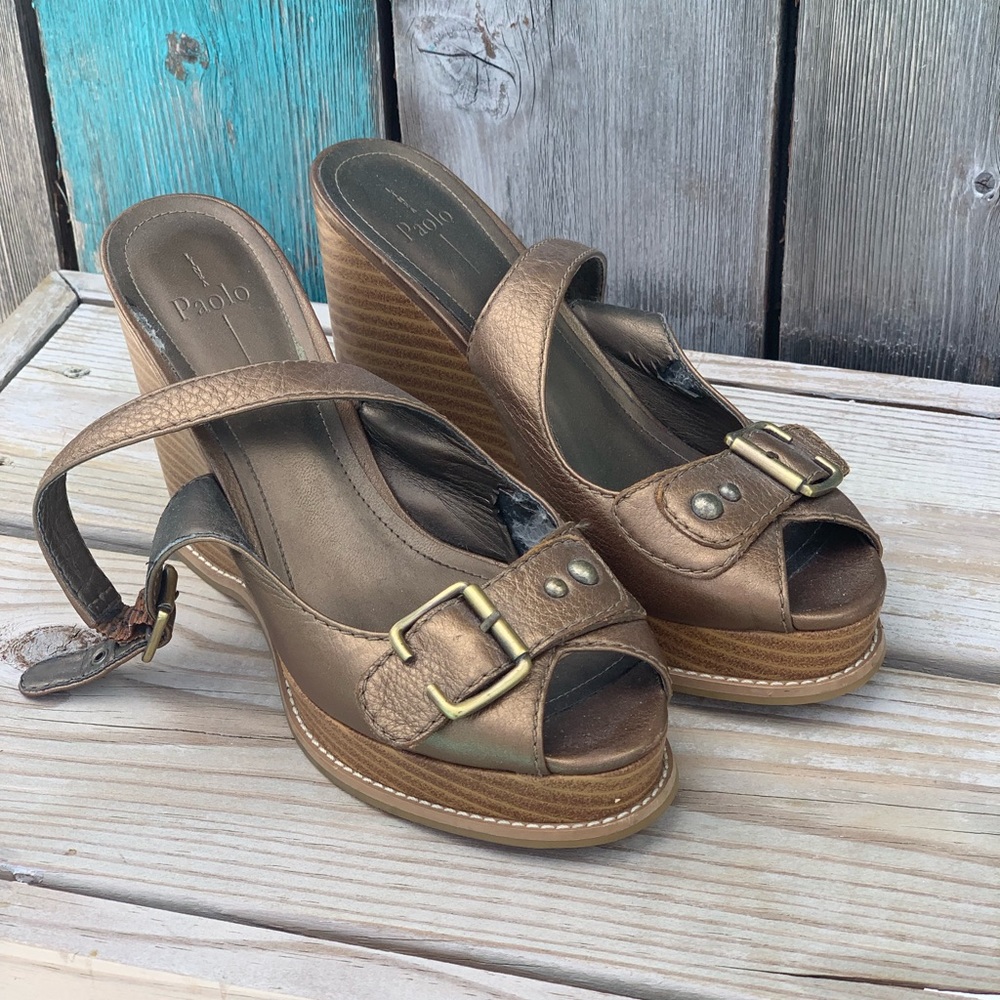 Italian Leather Wedges